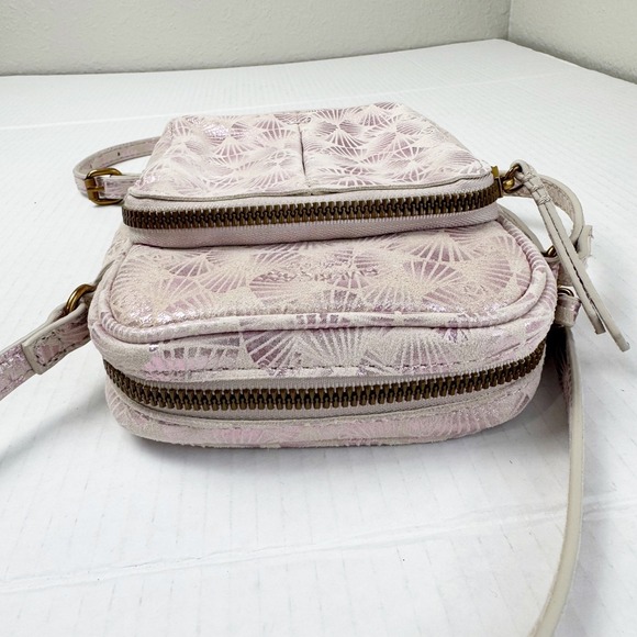American Leather Co Cleveland purple shimmer lavender skies crossover bag purse - Picture 7 of 10